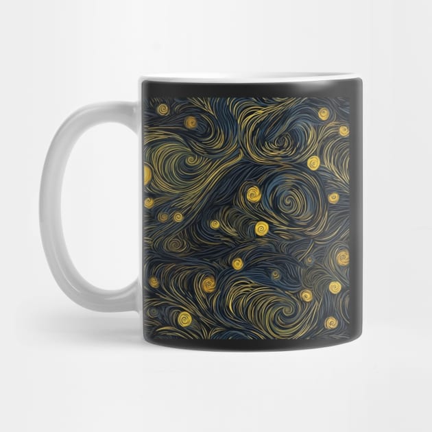 Starry Night Inspired: Vincent Van Gogh Masterpiece Pattern by AlexandrAIart
